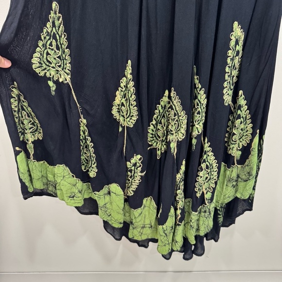 Asha Vintage Free Size Boho Dress Viscose Paisley Applique Handkerchief Tank - Picture 4 of 7